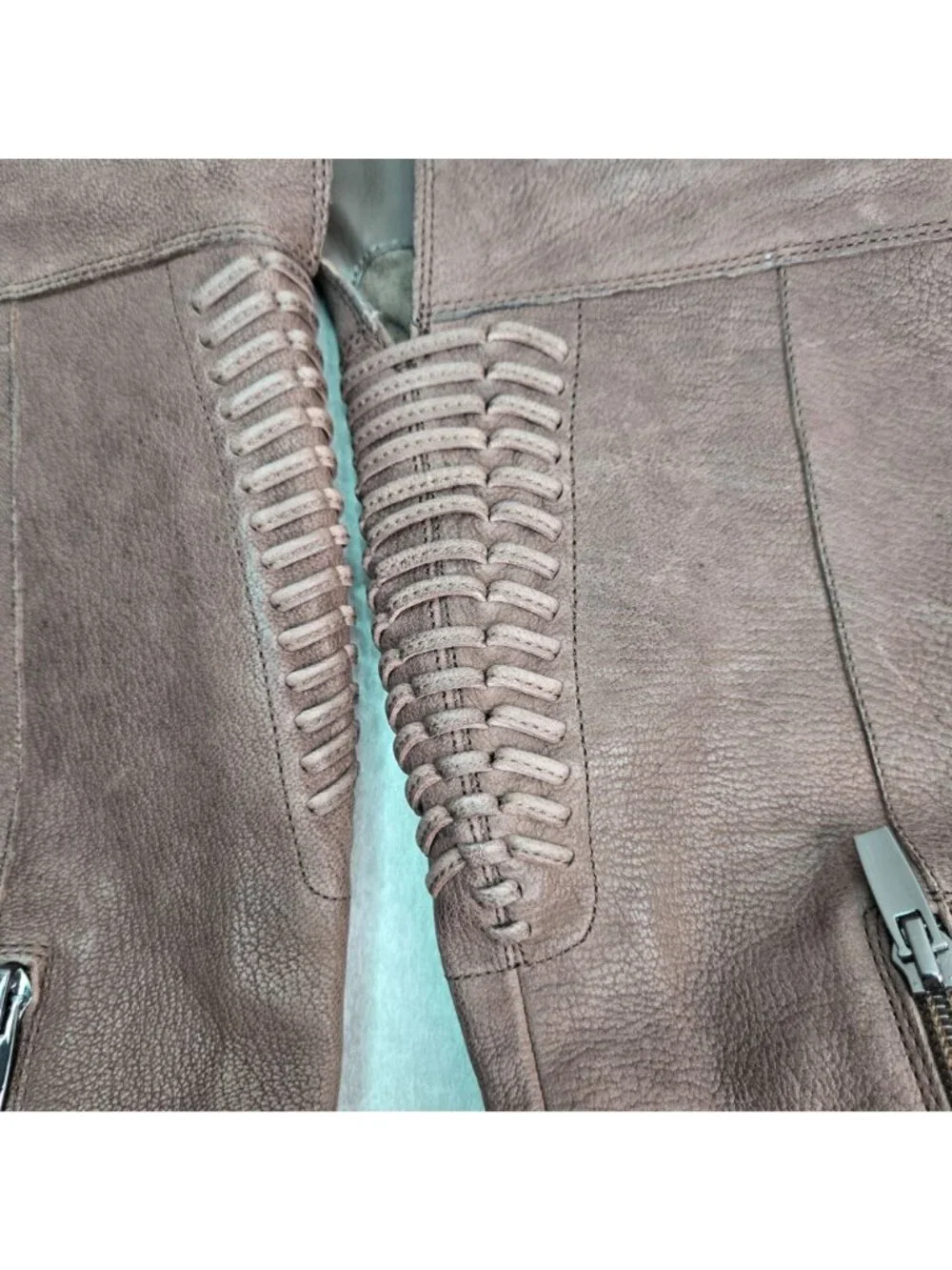 Vince Camuto Equestrian Boots‎ Sz 5 Brown Leather Knee High Tall Western Riding
